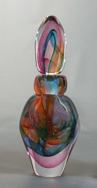 Swirled Multi Colored Perfume Bottle